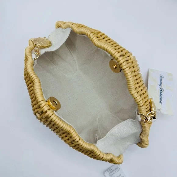 Tommy Bahama TikTok Viral Wicker Clam Shell Purse New With Tags WW0001 - Picture 6 of 11